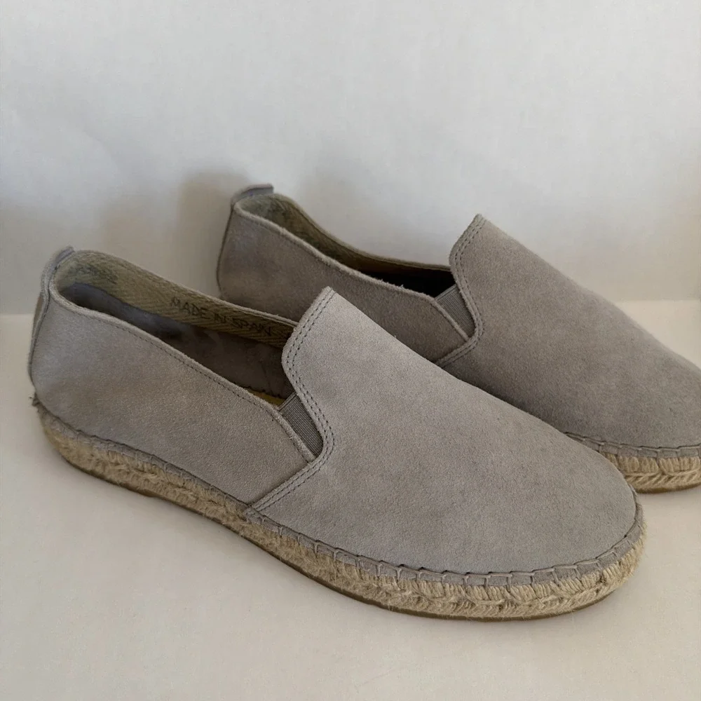 Fabiolas Espadrilles Gray Suede Leather‎ Women's Size 39 US 8.5 Made In Spain